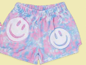 TIE DYE SMILE PLUSH SHORTS