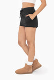 Asymmetrical Raw Hem Skort: Black