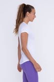 Mesh Back Slim Fit Active Tee: WHITE