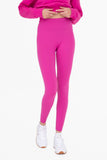 Nylon-Blend Essential Solid Leggings: PURPLE ORCHID