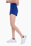 Highwaist Athleisure Split Shorts: BLUE