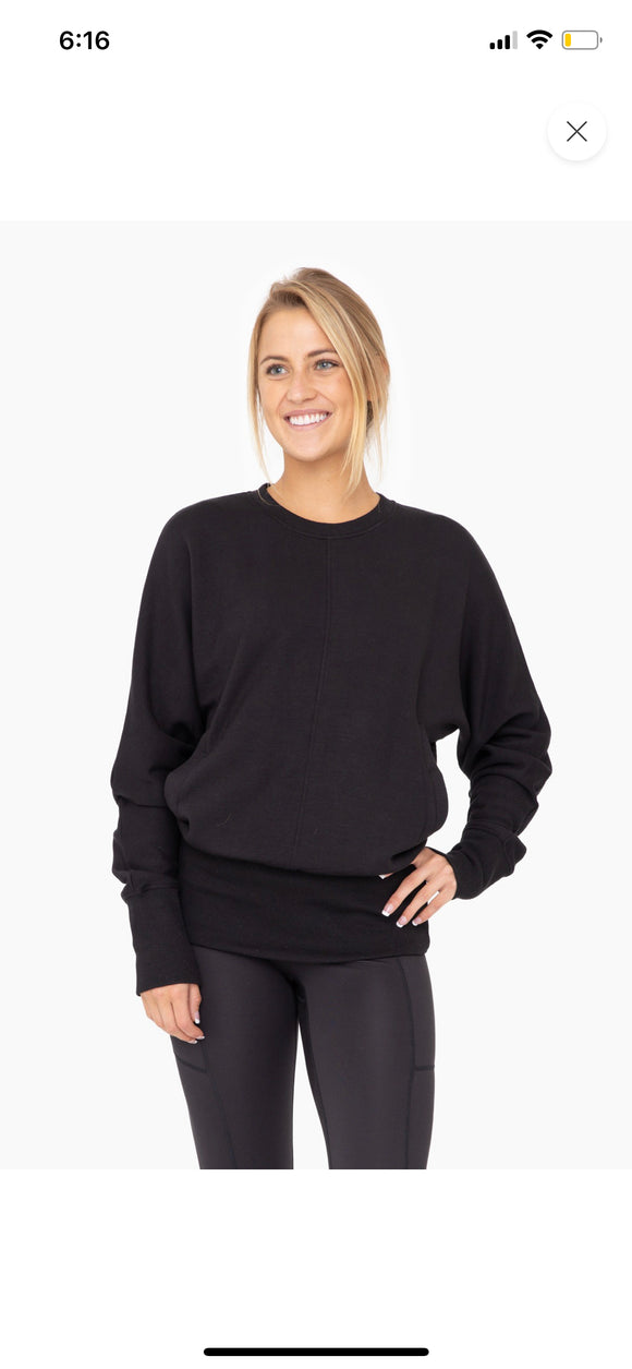 Brushed Dolman Sleeve Crew Neck