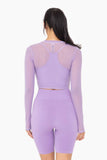 Sheer Mesh Long Sleeve with Lining: PURPLE ORCHID