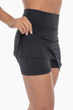 Venice Paneled Waist Skort: Black