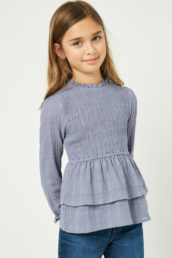 Samantha Smocked Peplum Top