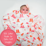 Life is Better in Pink Boots Baby Swaddle Blanket