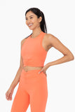 Venice Scrunch Racerback Active Top: HOT CORAL