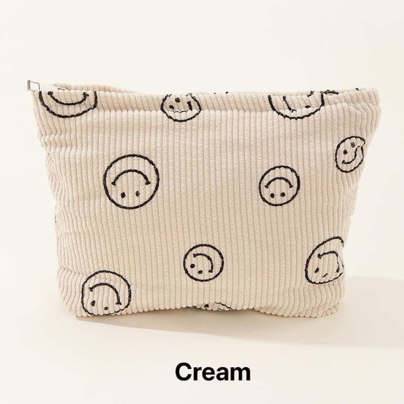 Corduroy Smile Cosmetic Bag