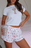 Stripe Sweet Print Summer Pajama Set