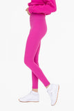 Nylon-Blend Essential Solid Leggings: PURPLE ORCHID