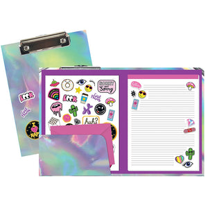 SILVER HOLOGRAPHIC CLIPBOARD SET