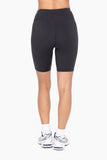 Lycra-Blend Essential Sweetheart Back Biker Shorts: Black