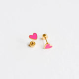 Pink Heart Earrings