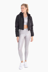 Cropped Puffer Jacket with Hood