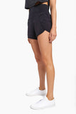 Highwaist Athleisure Split Shorts: BLACK