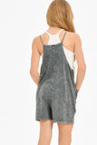 Two Pocket Mineral Wash Overall Romper / Onesie