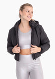 Cropped Puffer Jacket with Hood