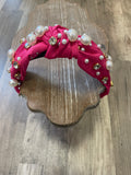 Pink Jeweled and Pearl Headband