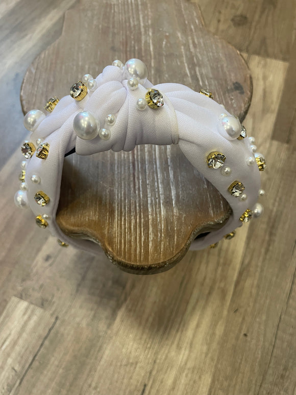 White Jeweled Headband