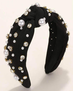 Black Jeweled and Pearl Headband