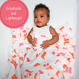 Life is Better in Pink Boots Baby Swaddle Blanket