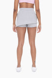 Asymmetrical Raw Hem Skort: GREY TEAL