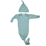 Arrow Print Knotted Newborn Baby Gown and Hat