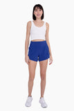 Highwaist Athleisure Split Shorts: BLUE