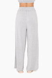 Smocked Waist Wide-Leg Pants: HEATHER GREY