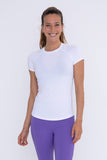 Mesh Back Slim Fit Active Tee: WHITE