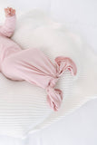 Newborn Knotted Baby Gown, Bow, Hat Set - Baby Clothes Girl