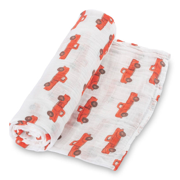 Truckin' On Baby Swaddle Blanket