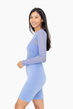 Sheer Mesh Long Sleeve with Lining: PURPLE ORCHID