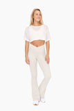 TENCEL Semi Sheer Flow Cropped Top: IVORY