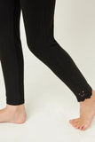 Lace Trim Brushed Leggings (Tween)