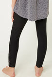 Lace Trim Brushed Leggings (Tween)