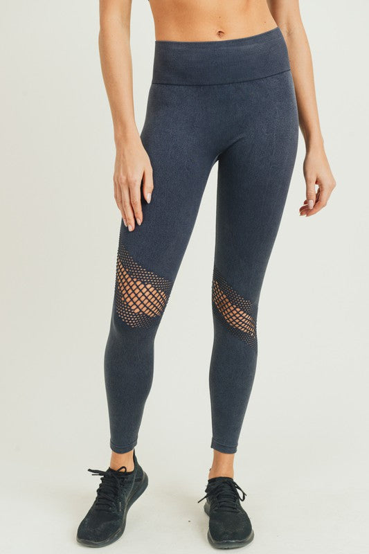 Slanted Wraparound Perforated Seamless Leggings