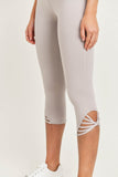 Webbed Strap Capri Leggings