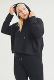 CURVY Slub-Knit Cropped Sweatshirt