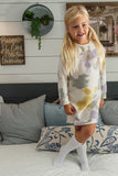 Brushed Tie Dye Contrast Stitch Dress (Tween)