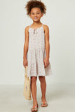 Pastel Floral Tiered Tie Front Tank Dress (Tween)