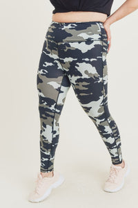 CURVY Jungle Camo Highwaist Leggings (Adult)