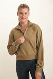 Half-Zip Jacquard Mineral-Wash Pullover with Tall Collar