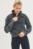 Half-Zip Jacquard Mineral-Wash Pullover with Tall Collar