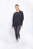 Waffle-Knit Pullover with Dolman Sleeves