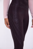 Highwaist Foil Leggings With Seam Details