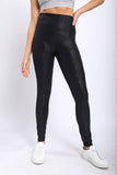 Highwaist Foil Leggings With Seam Details