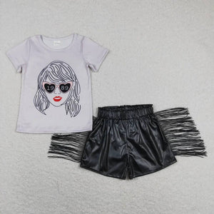 1989 Leather Fringe Short Set: 6/7