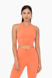 Venice Scrunch Racerback Active Top: HOT CORAL