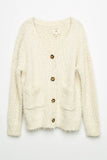 Fuzzy Popcorn Sweater Knit Cardigan